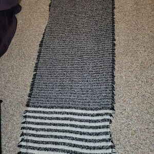 Gray and Black Striped Scarf